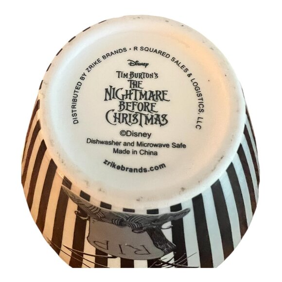 Disney Nightmare Before Christmas Jack Skellington Striped Ceramic Ramen Bowl Wi - Picture 10 of 10